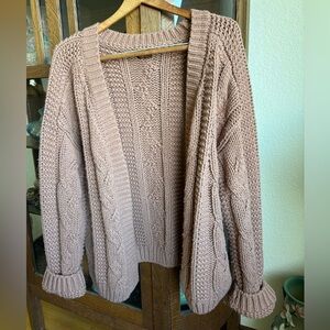 POL brand chunky open front cardigan sweater Camel color size Large